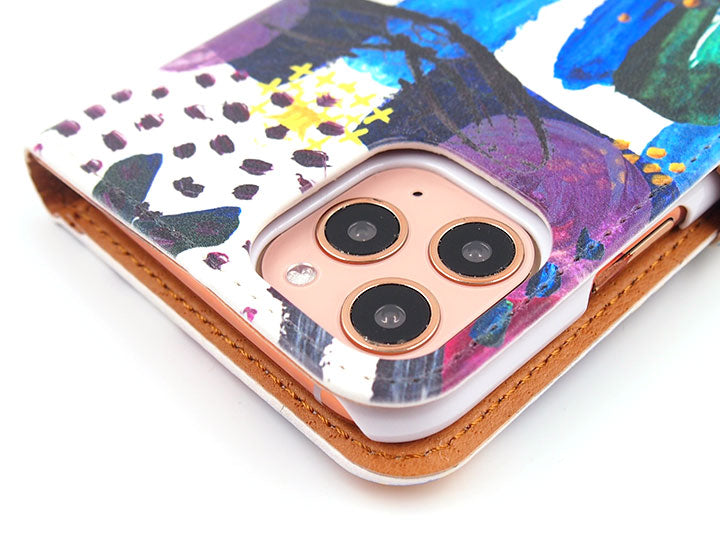 【送料無料】ビール生地柄スマホ手帳型ケース