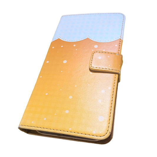 【送料無料】ビール生地柄スマホ手帳型ケース