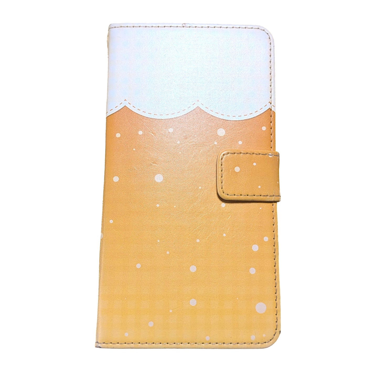 【送料無料】ビール生地柄スマホ手帳型ケース