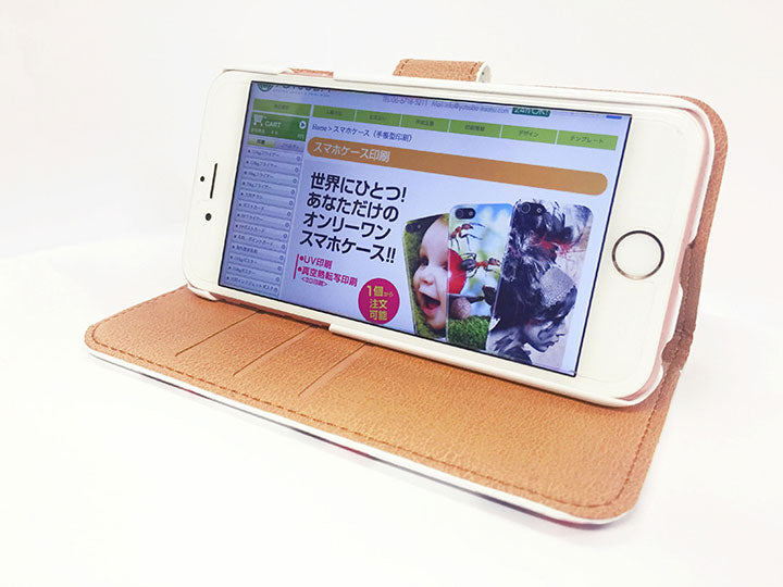 【送料無料】ビール生地柄スマホ手帳型ケース